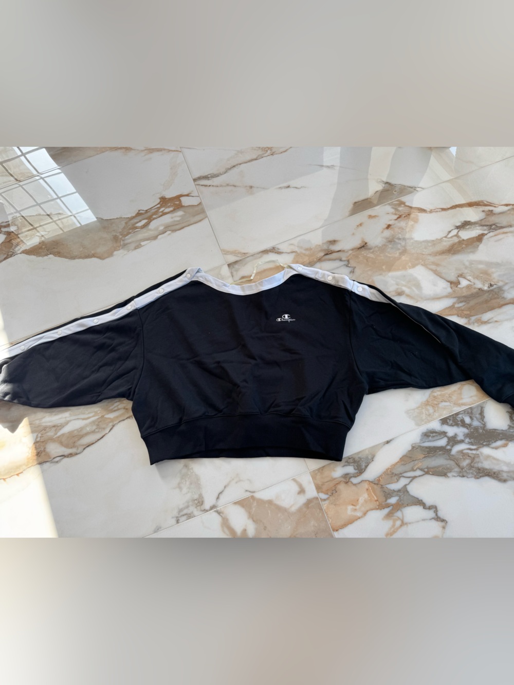 Champion Black Crewneck Sweatshirt with White Trim